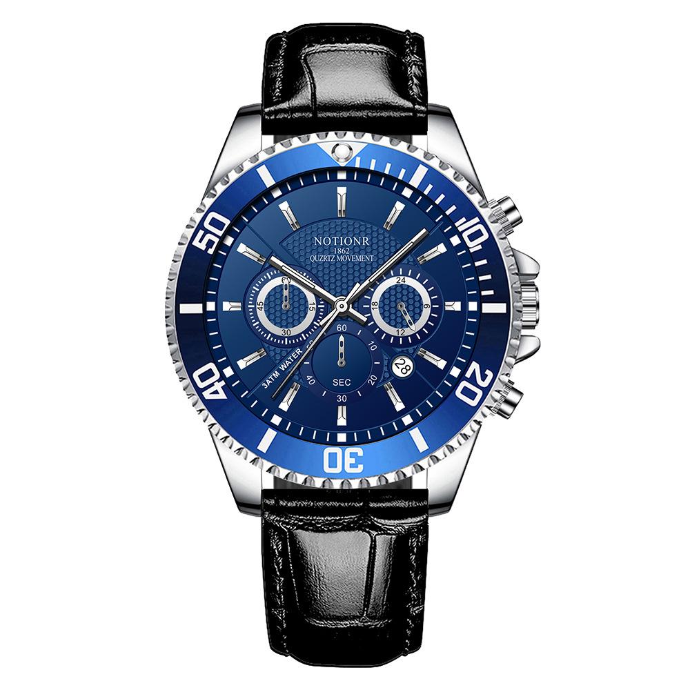 Fashion Business Men's Watch Large Dial Watch Sport Men's Watch Casual Watch Calendar Watch Leather strap