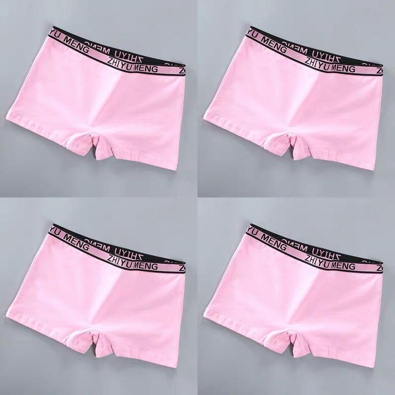 4PCS Hohe Schule Mädchen Unterwäsche Boxer Hosen Junge Kinder Baumwolle Einfarbig Basis Student Atmungsaktive Unterwäsche Kinder Höschen