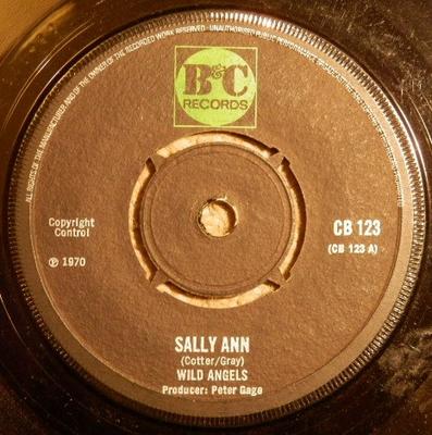 7inch Record WILD ANGELS - Sally Ann CB123 B & C Records 1970 UK Rock Used