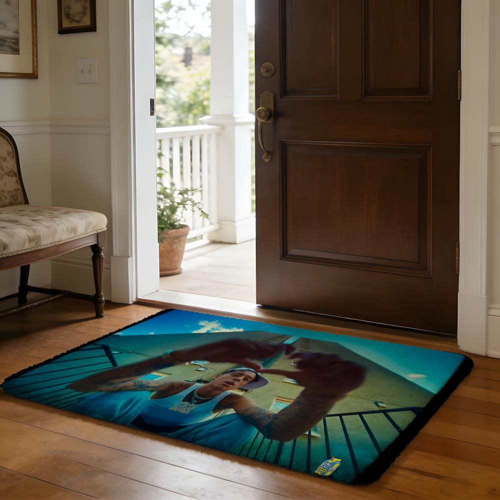 

Floor Mat Soft Flannel Rug Non Slip Absorbent Mat for Bathroom Bedroom Home Decor Rapper B BENY JR 50x80cm