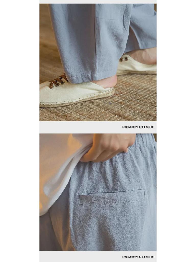 Men's National Trend Loose Harem Pants: Cotton & Linen, Plus Size, Wide Leg, Spring/Summer Casual Wear