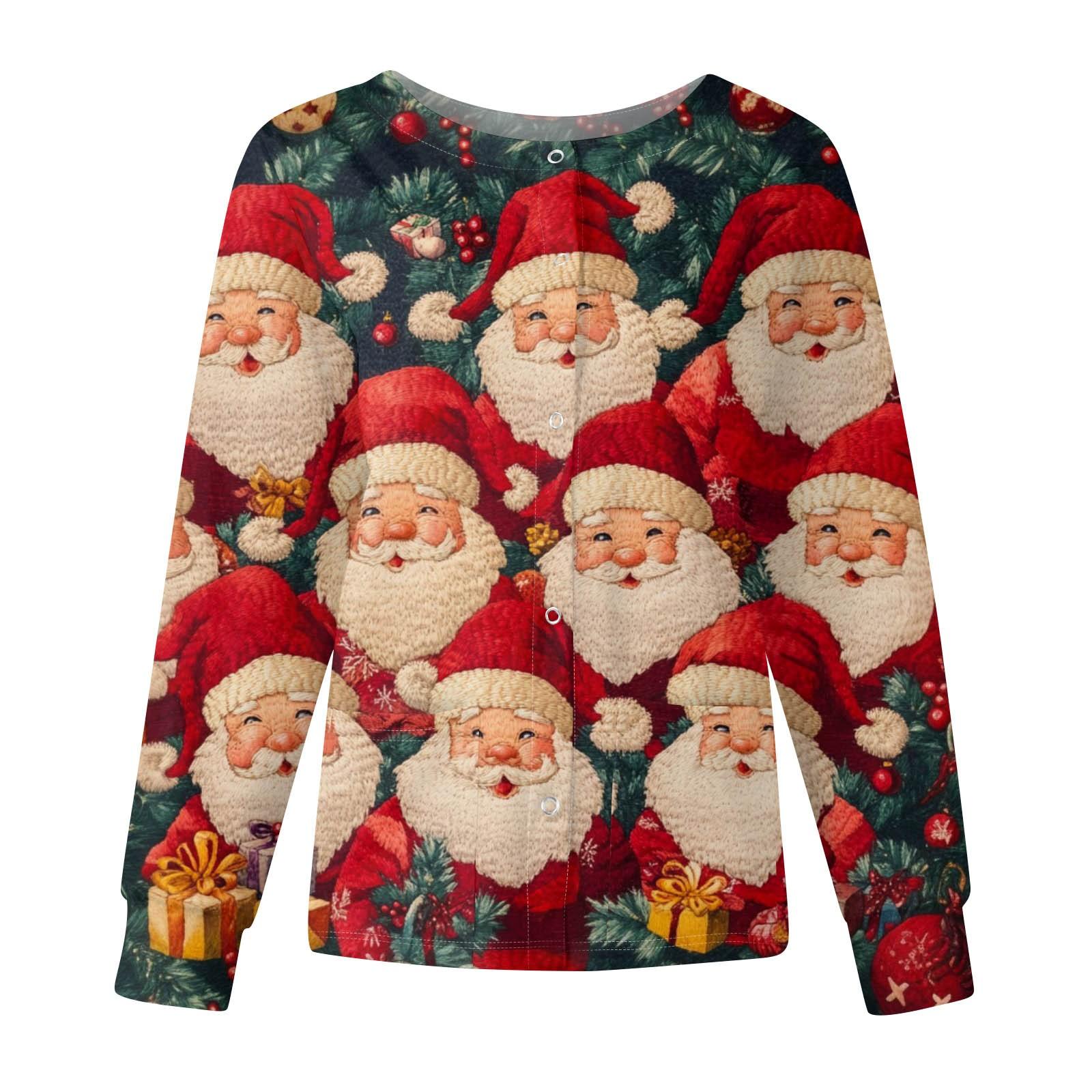 

Женские топы с длинными рукавами и карманами, рабочий воротник-стойка, однобортный защитный комбинезон, куртка, рождественский топ XL красный