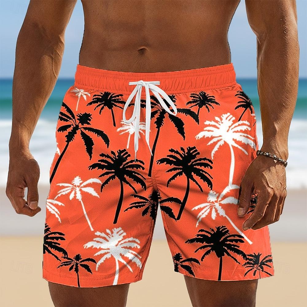 Men's Coconut Tree Tropical Plants Swim Trunks Swim Shorts Board Shorts