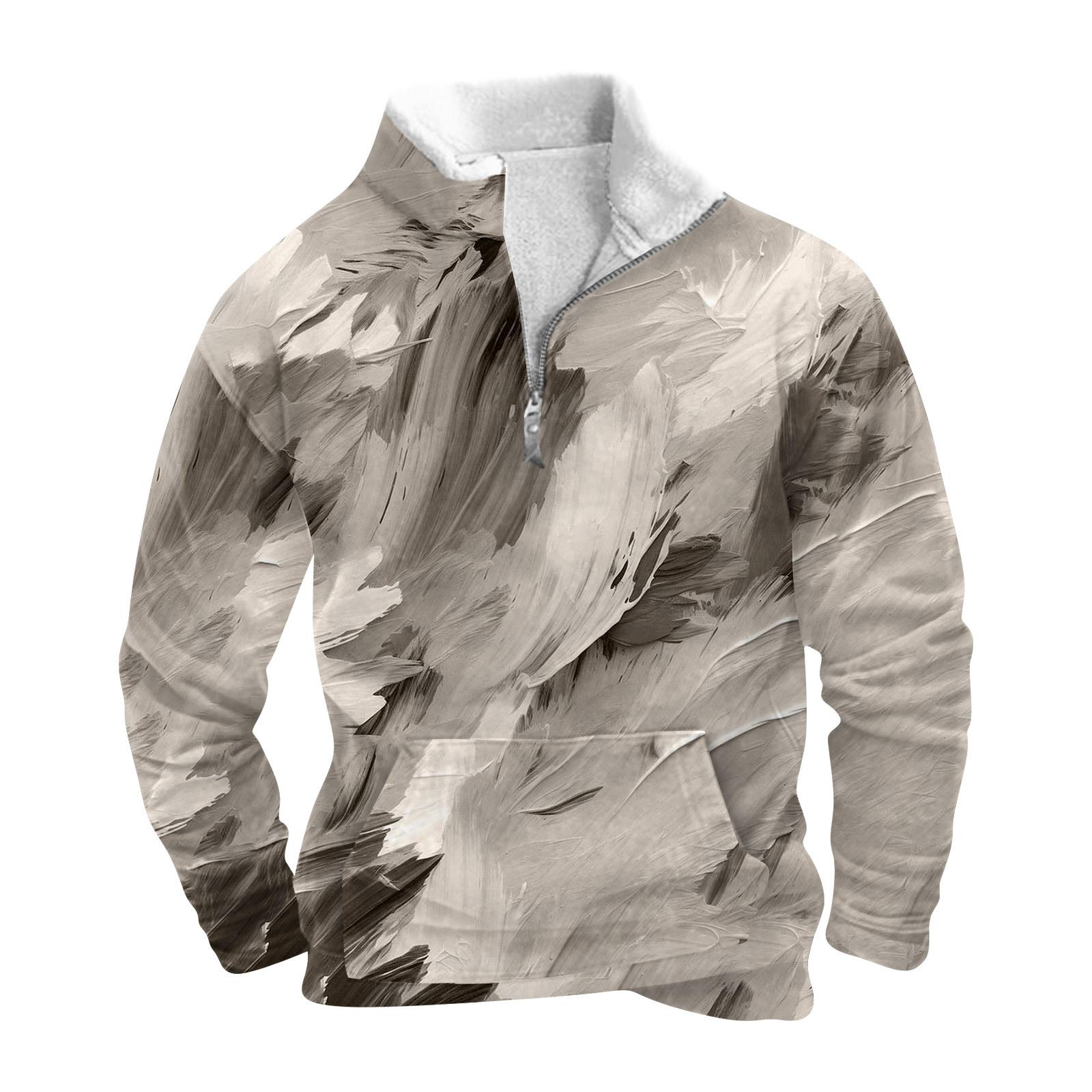 

Весенне-осенняя мужская толстовка с воротником-стойкой на открытом воздухе, повседневные свитера, топы M