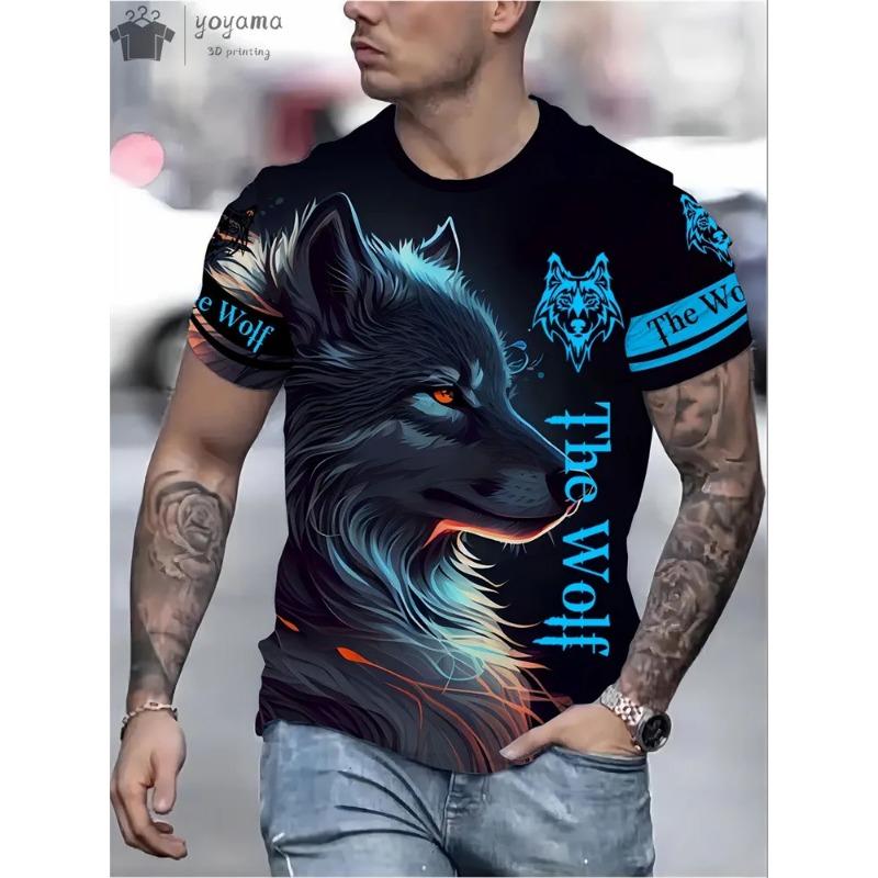 

Мужские футболки с коротким рукавом, графические 3D-принты с изображением животных в уличном стиле, мужские топы, футболка 6XL