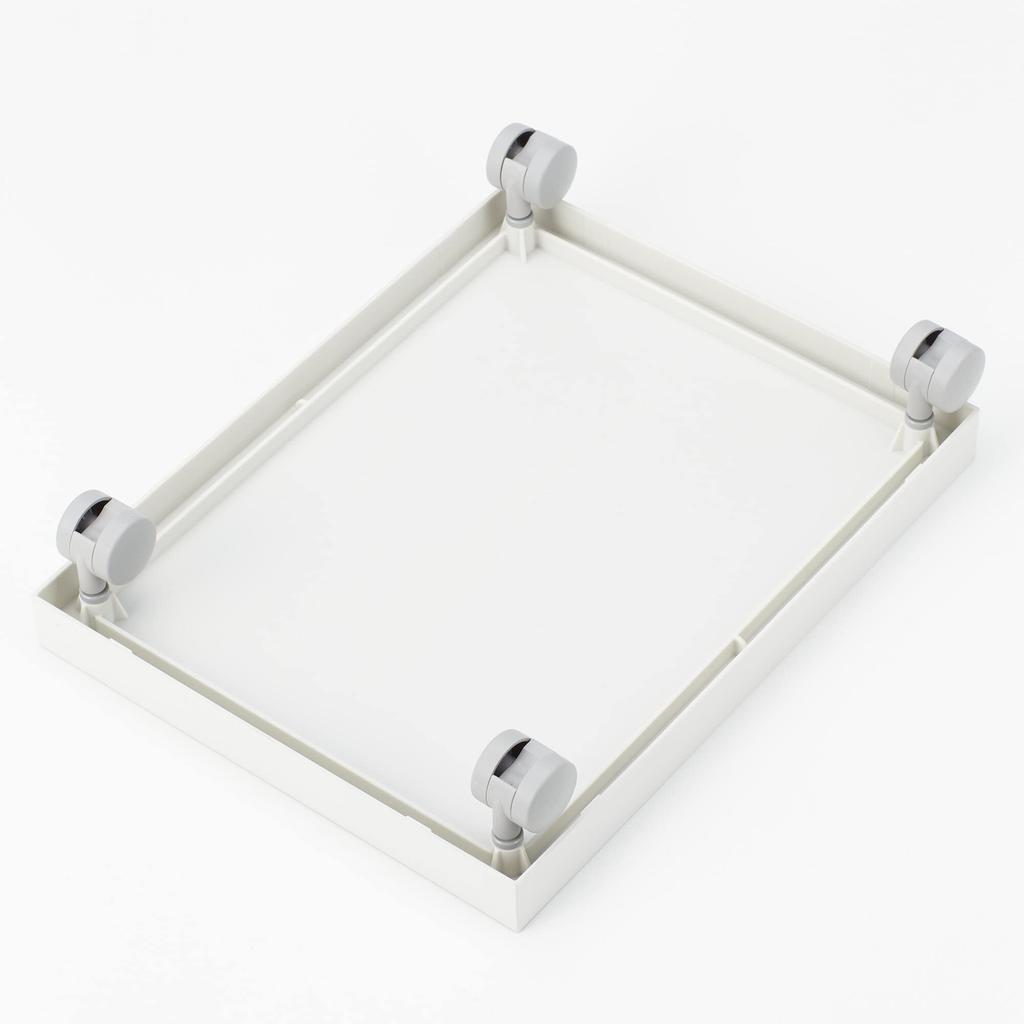 MUJI Polypropylene File Box Lid with Caster White 44902868 Standard, Attachment, Gray,