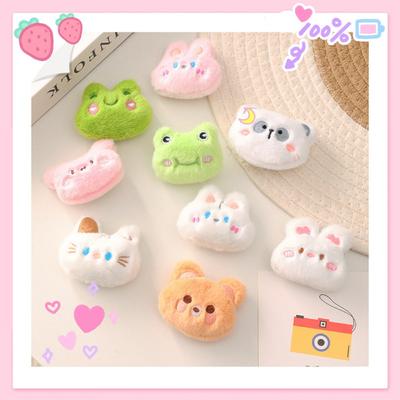 Animal Cartoon Plush Brooch Cute Bear Clothes Badge Pins Rabbit Frog Backpacks Pendant Decoration Girl