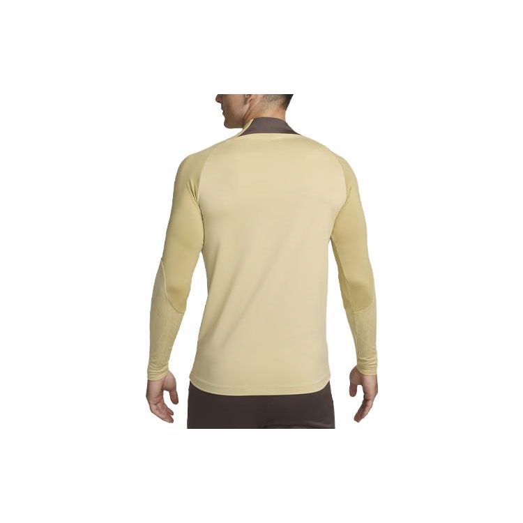 Nike Tottenham Hotspur Strike Third Letter Print Spliced Knit Training Long Sleeve Football Shirt Men Tops Team-Gold DZ0846-784
