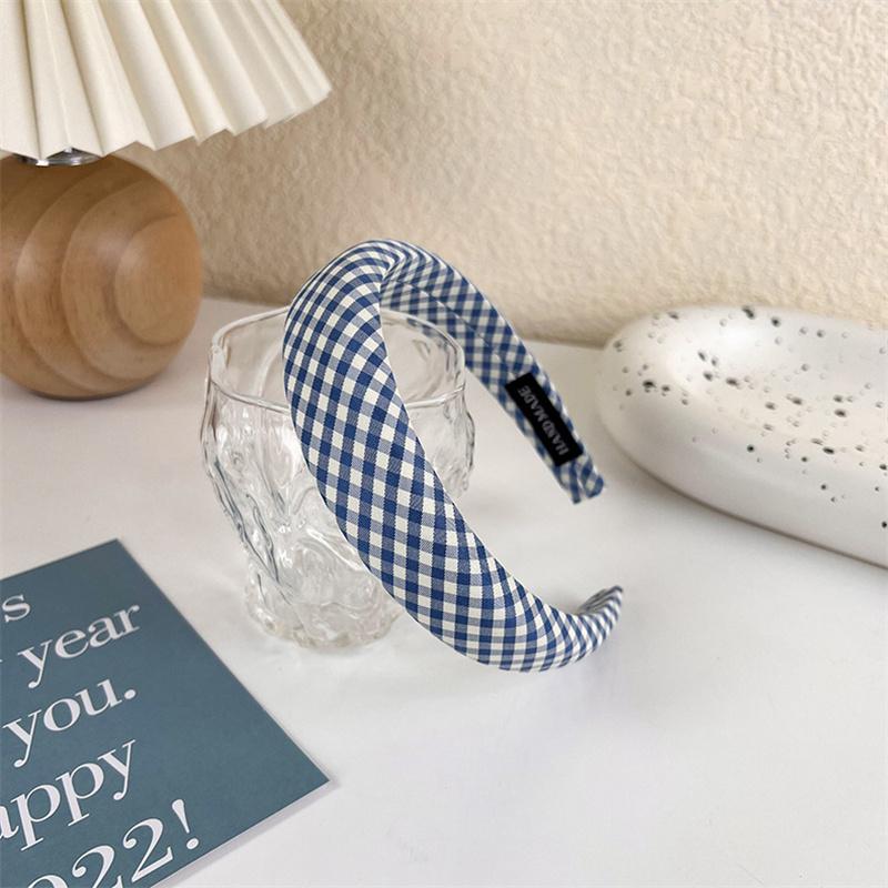 Fashion Wide Hair Bands for Women Bezel Headdress Solid Blue Knitted Braid Headband Girl Hairband Hair Hoop Hair Accessories New