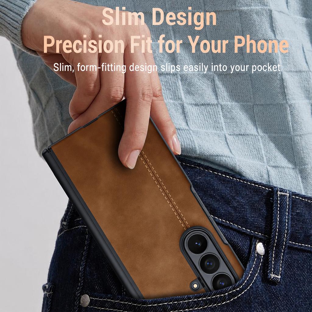 Luxury Magnetic Leather Shell Film Integrated Case for Samsung Z Fold 8 Ultra Shockproof for Magsafe Hinge Protection Slim Cover