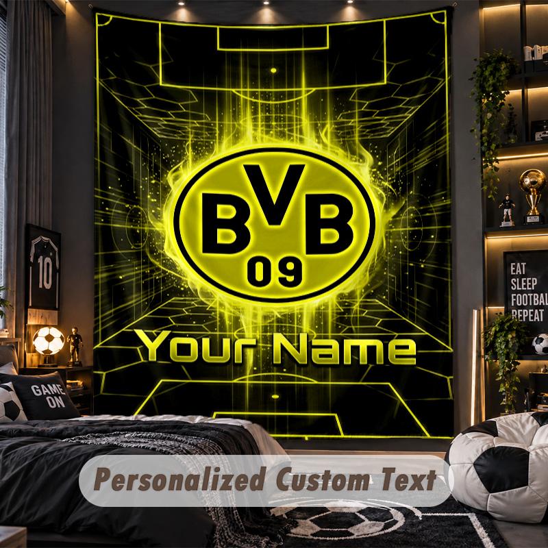 TapestryBorussia Dortmund Custom Name Text Personalized Wall Hanging Tapestry Home Wall Decor