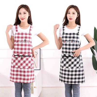Multipurpose Stain-Resistant Kitchen Apron Breathable Cotton Workwear Apron Wipeable Hands Sleeveless Cooking Apron Home Kitchen
