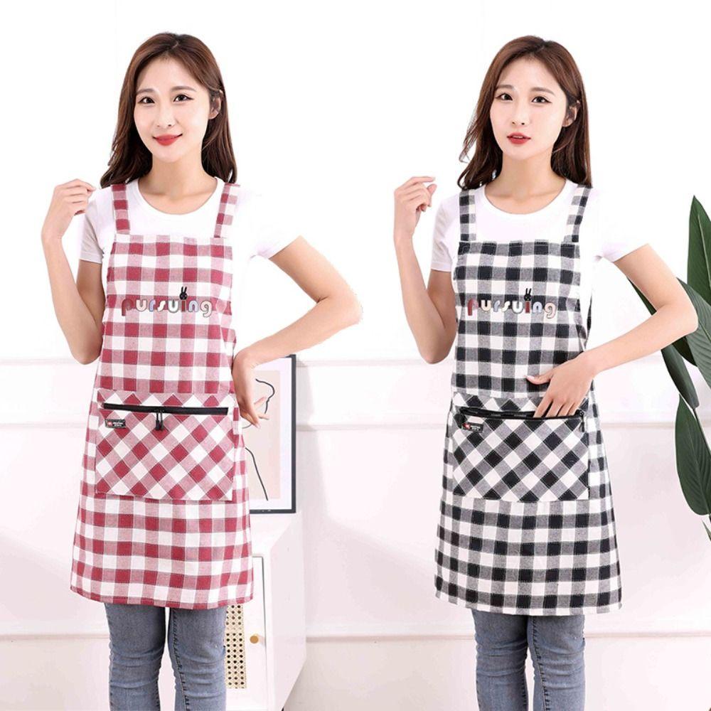 Multipurpose Stain-Resistant Kitchen Apron Sleeveless Cotton Workwear Apron Wipeable Hands Breathable Cooking Apron Home Kitchen