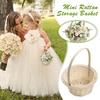 Mini Woven Flower Basket Plastic Rattan Woven Basket for Wedding Aesthetic Photography Props Decorative Container for Home Decor