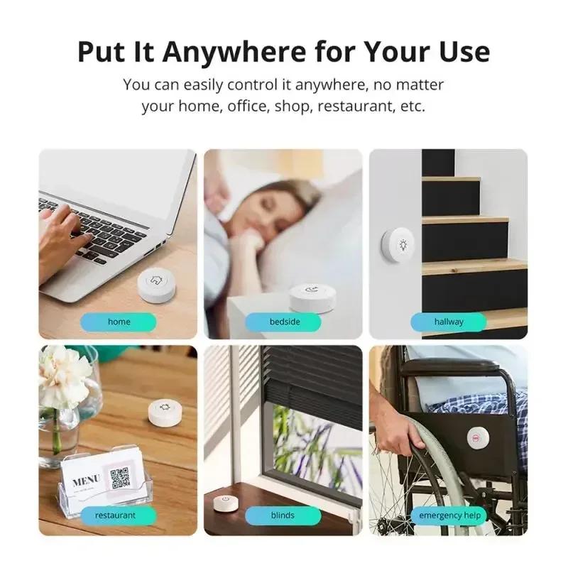 SNZB-01P Zigbee Wireless Switch Button Smart Scene Switch Smart Home Voice Control For EWeLink APP Alexa Home Assistant