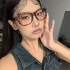 Cat Eye Leopard Bow Glasses Frame No Lenses Vintage Blue Light Blocking Y2K Cosplay Party Decorative Eyewear