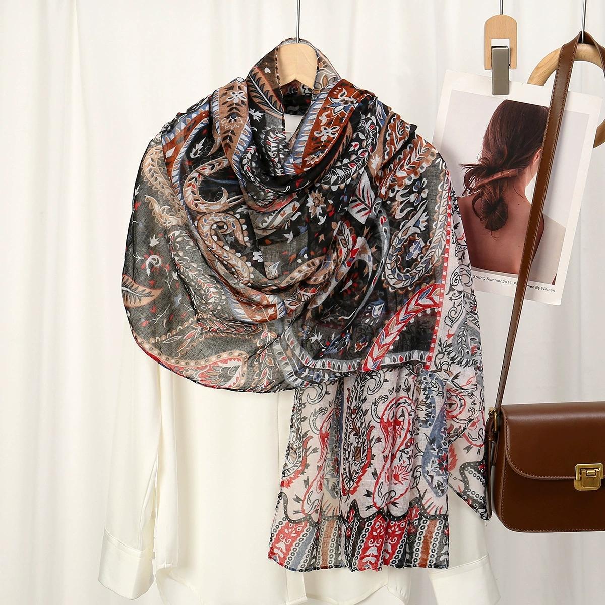 

Retro Soft and Comfortable Printed Scarf For Women Hijab Muslim Scarves 80x180cm 80x180cm