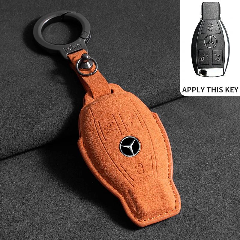 3D FUR Car Key Case Protection For Mercedes Benz E C G M R S Class W204 W212 W176 GLC CLA GLA AMG 2024 Car Key Case Cover Shell DC6