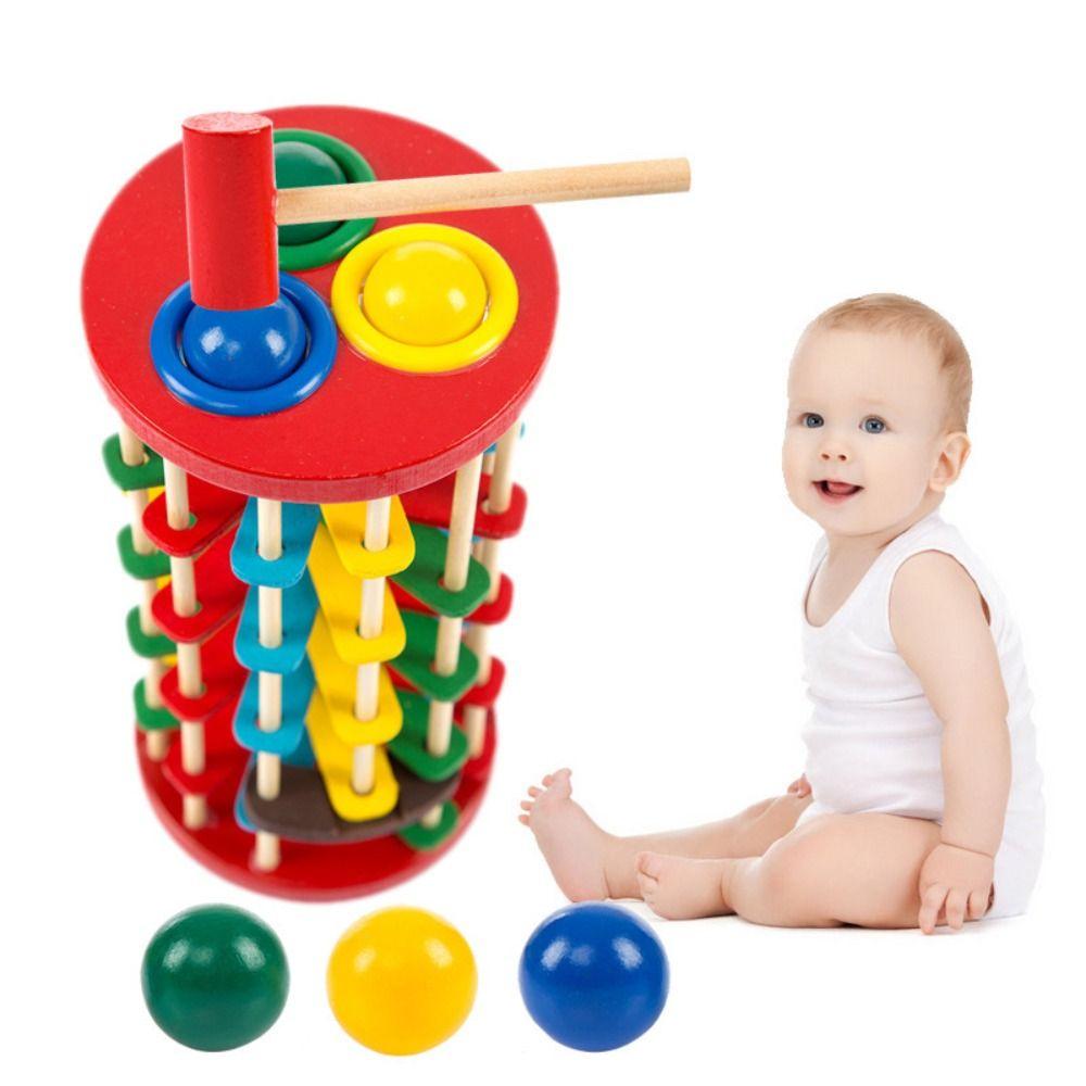With Hammer Knock Ball Drop Ladder Game Hand-Eye Coordination Training Toys  Home Decoration