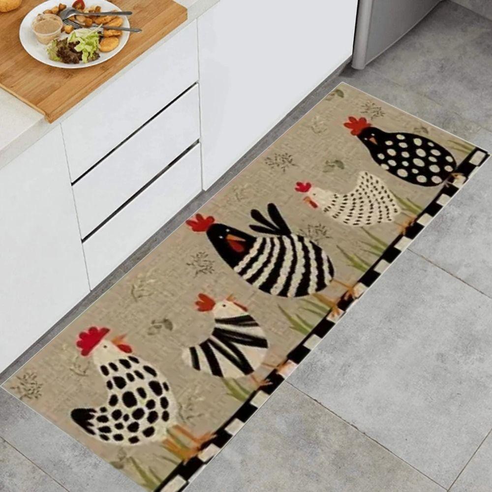 Super Absorbent Kitchen Carpet Wipeable Floor Mat Soft Chicken Kitchen Mat  Home Decor