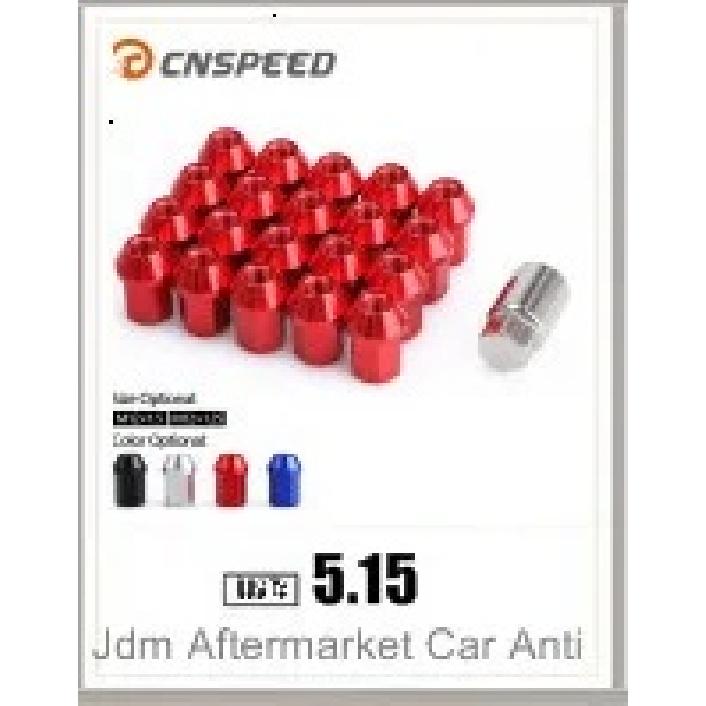 HEX 19mm 20pcs Aftermarket Car Anti-theft 6061 Aluminum Alloy Wheel Lock Nuts Length 35MM Length M12*1.5 Lug Nuts Red Black Blue