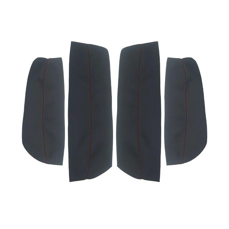 4pcs Microfiber Leather Interior Door Armrest Panel Cover Protective Trim For Peugeot 3008 2011 2012