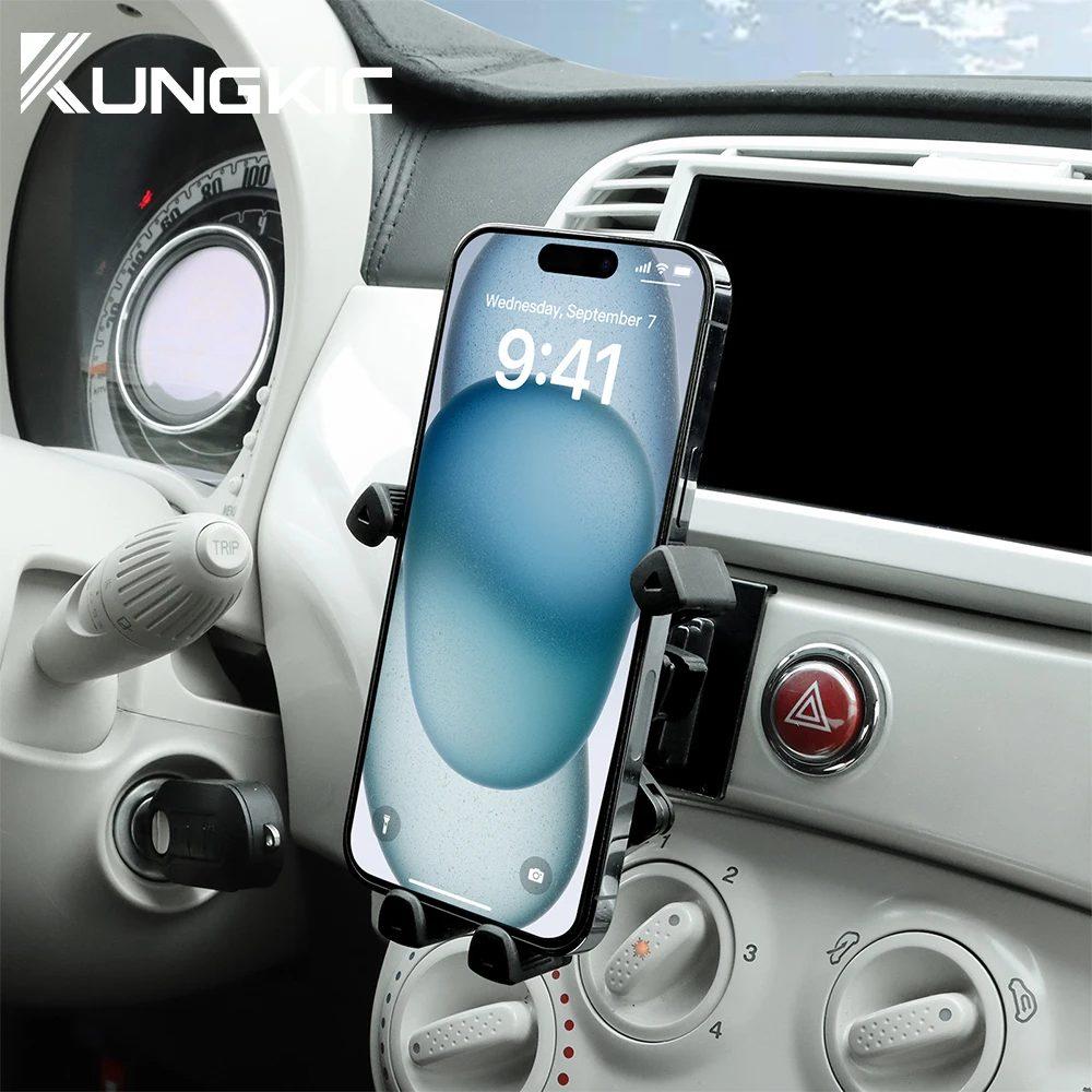 Supporto per Telefono Gravitazionale per Auto per Fiat 500 2008-2023 Abarth 595 2012-2017 2018 2019 2020 2021 2022 2023 Staffa Rotante Accessori