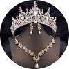 Luxusní tiáry a korunky Sady svatebních šperků pro ženy Plesová svatební korunka s choker náhrdelníkem náušnice Kostýmní doplňky