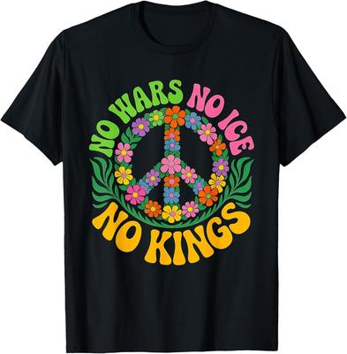 No Wars No ICE No Kings Retro Vintage Floral TShirt Unisex TShirt Unisex T-Shirt