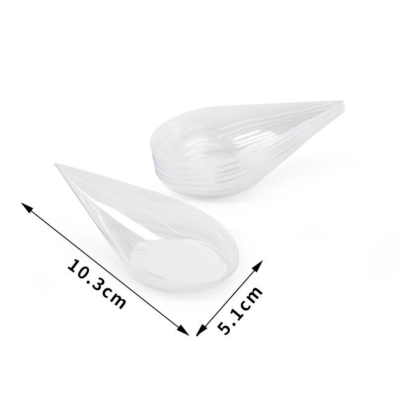 Set de Cupe Pătrate Transparente pentru Sos și Mousse cu Lingurițe - Perfect pentru Deserturi și Aperitive