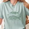 Two Fish Illustration Shirt Tshirt Comfort Colors Coastal Fishing Graphic Tee