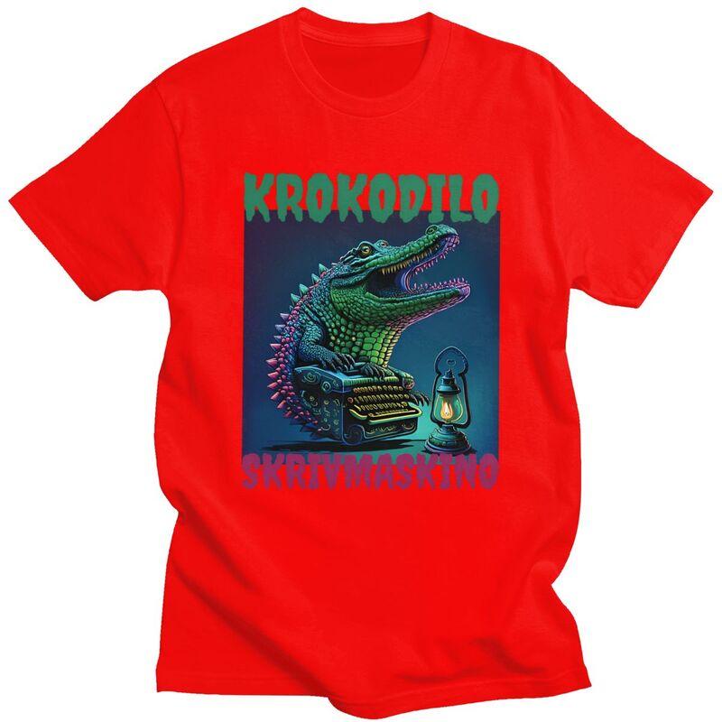 

Mens Krokodilo Skrivmaskino Funny Swedish Brainrot Meme T Shirts Short Sleeve 100 Cotton TShirt Loose Fit Summer Tyle Clothing S