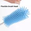 Silicone Bottle Brush with Stainless Steel Long Handle Press-Rotating Design Soft