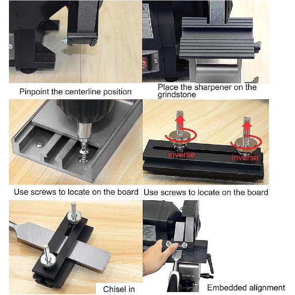 Adjustable Replacement Tool Rest Sharpening Jig Metal 6in 8in Bench Grinder Sharpening Jig (Silver)