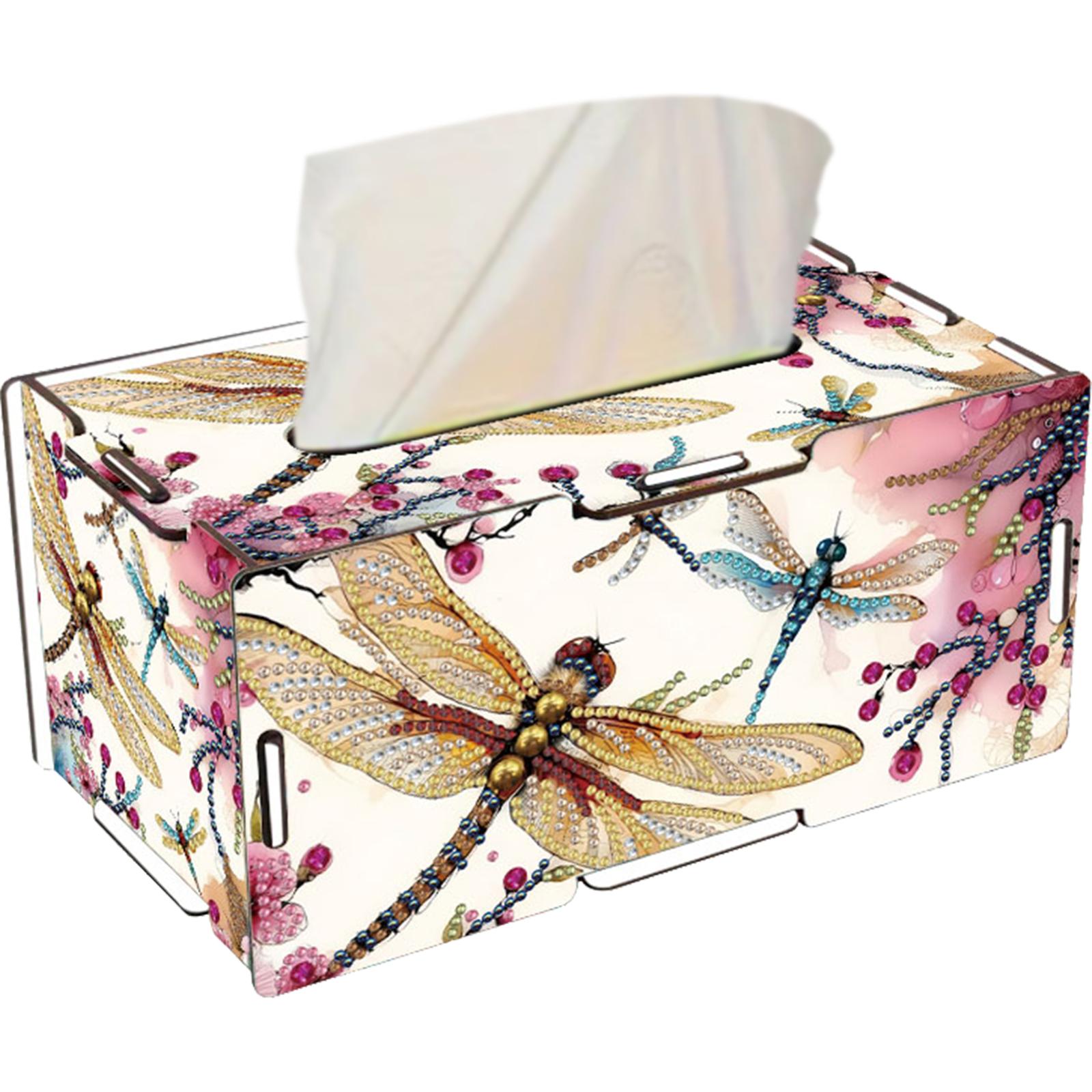 

Wooden 5D Diamond Painting Tissue Holder Diamond Decorative Tissue Box 5D DIY Diamond Handmade Tissue Holder for Home Decor
