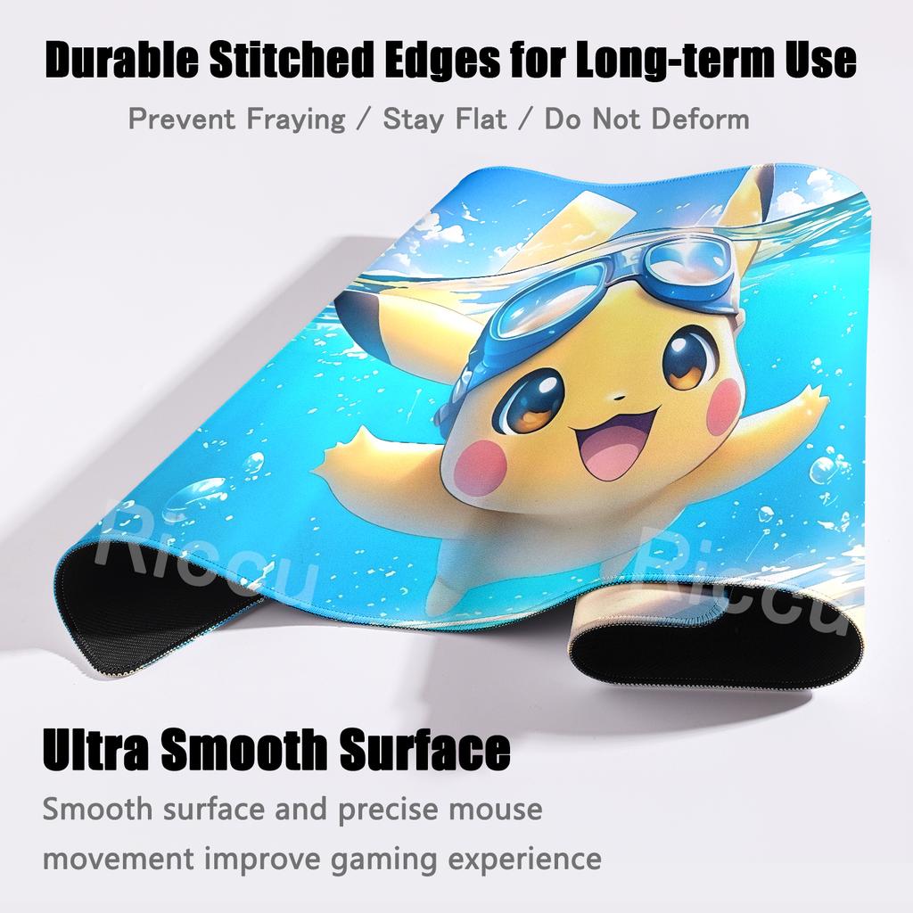 Pikachu Extended Gaming Mousemat Big Size Desk Carpet Non-Slip Rubber PC Keyboard Rug Anime Pokemon Mousepad for E-Sports Gamer