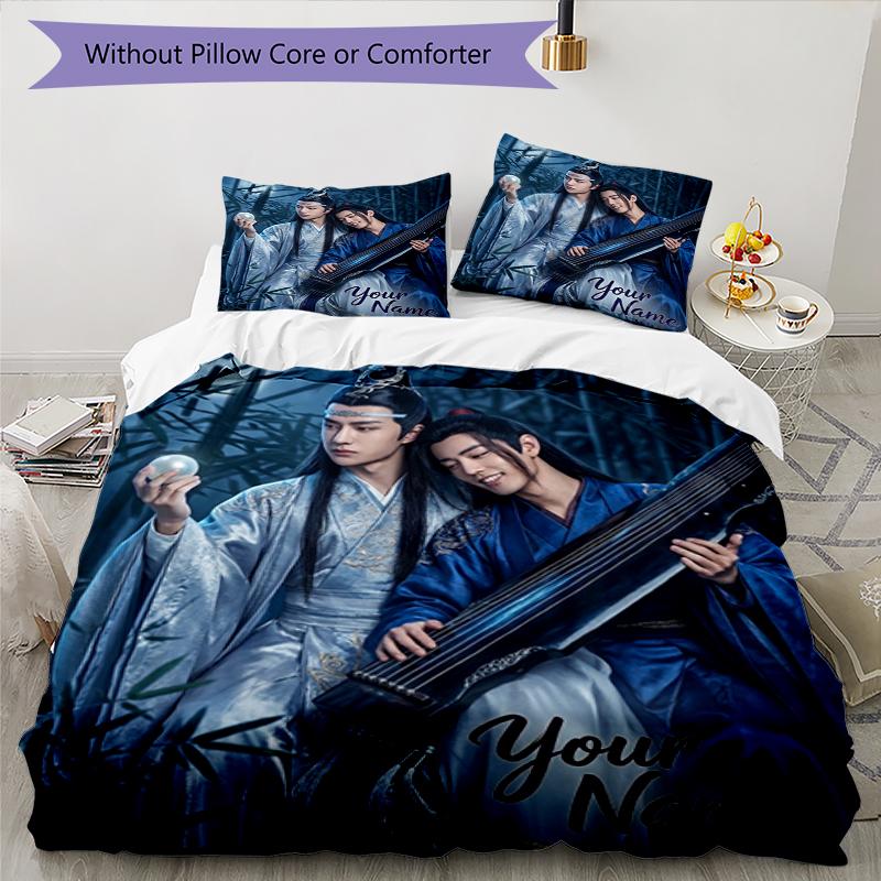 3pcs Custom Name Era Dreams Printed Bedding Set Duvet Cover Closure Includes 1 Duvet Cover & 2 Pillowcases, Soft and Comfortable for All Seasons.