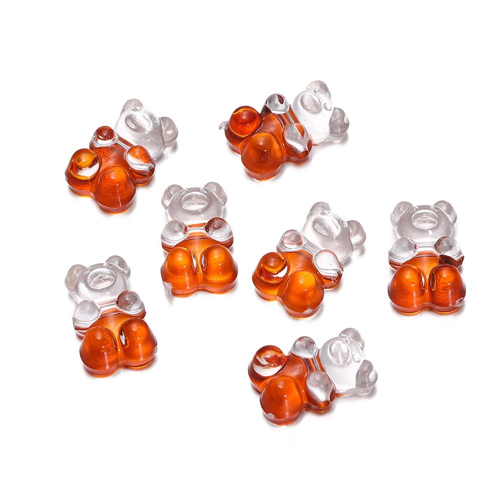 5Pcs/lot Colorful Acrylic Bear Bead Metal Color Spacer Loose Bead for Necklace Bracelet Earrings Jewelry Making Supplies