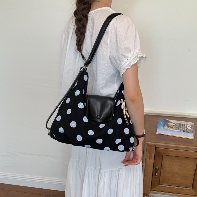 2026 Trendy Korean Polka Dot Underarm Crossbody Bag - Large Capacity, Lightweight, Niche Hobo Design