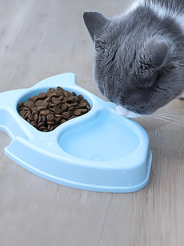 1 szt.-Miska na karmę dla zwierząt z miską z przegródką antypoślizgowa, miska do karmienia zwierząt odpowiednia dla małych i średnich psów i kotów
