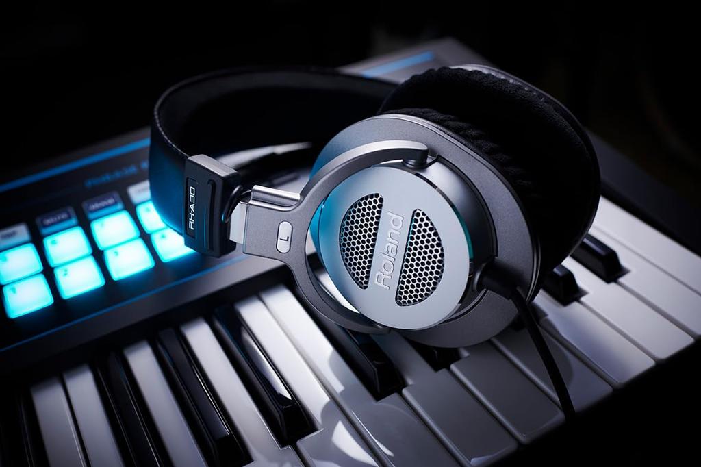 Roland Monitor Headphones with 45mm Plug for Music Production and Instrument Practice RH-A30 Open-Back Drivers, Suede-Tone Earpads, 3.4m Cable,