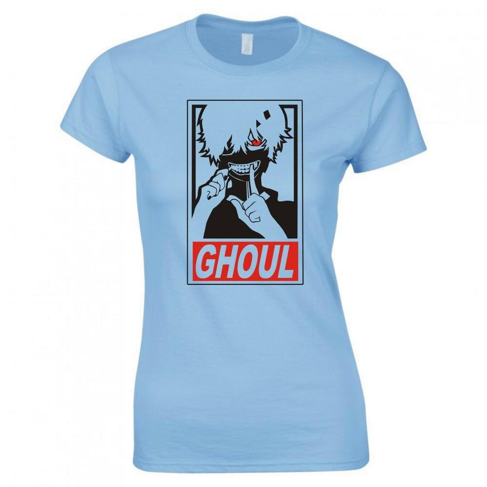 Inspired By Tokyo Ghoul Kaneki Ken Pose Anime Ladies Skinny Fit Tshirt S