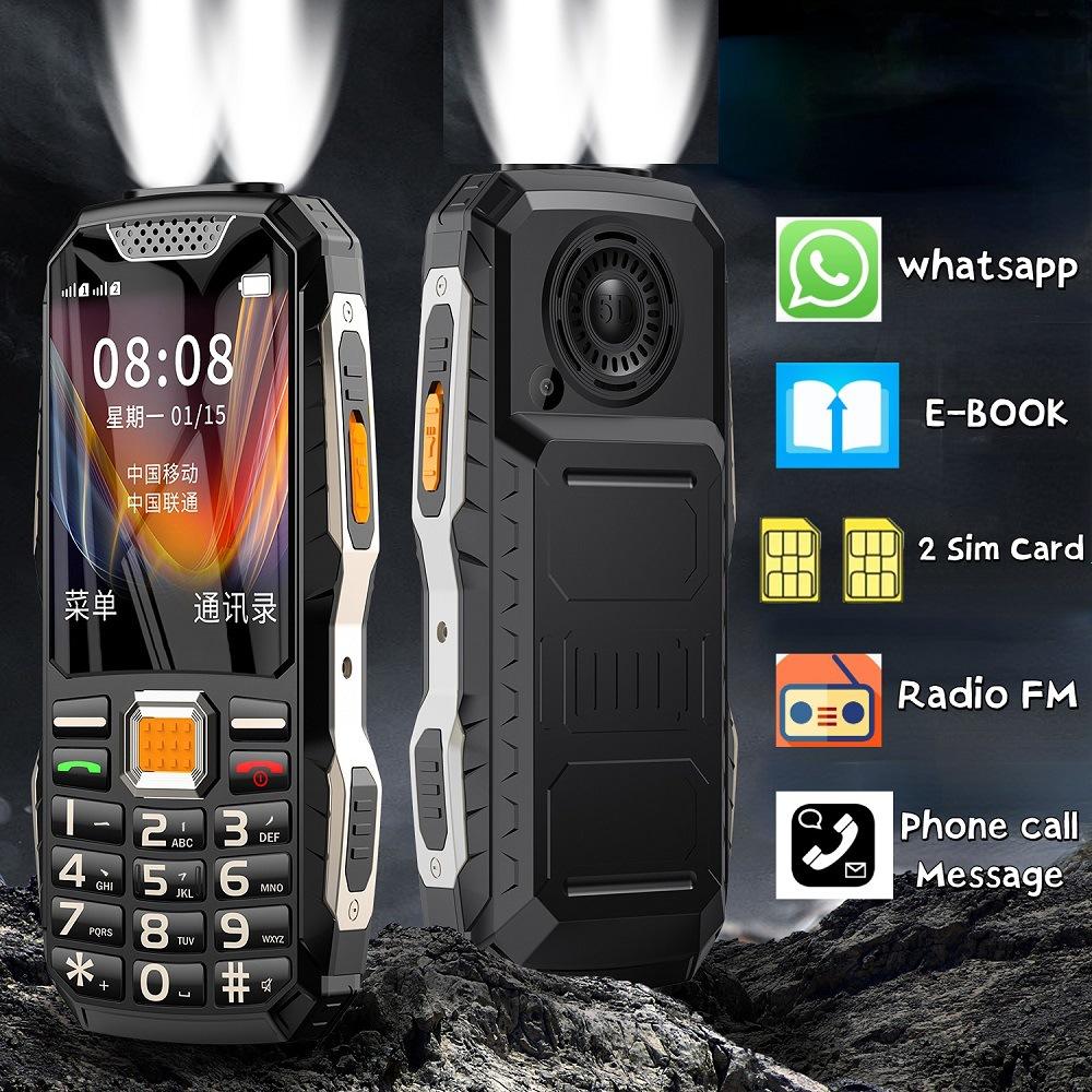 Big Electric Tyrant Three-proof Elderly Year Mobile Phone Pass Outdoor Standby Long Double Flashlight Big Speaker Button