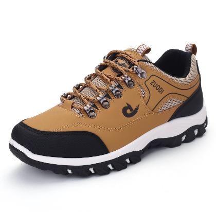 Spring and autumn large size outdoor hiking shoes men's travel shoes running shoes front lace-up color matching hiking shoes men's breathable