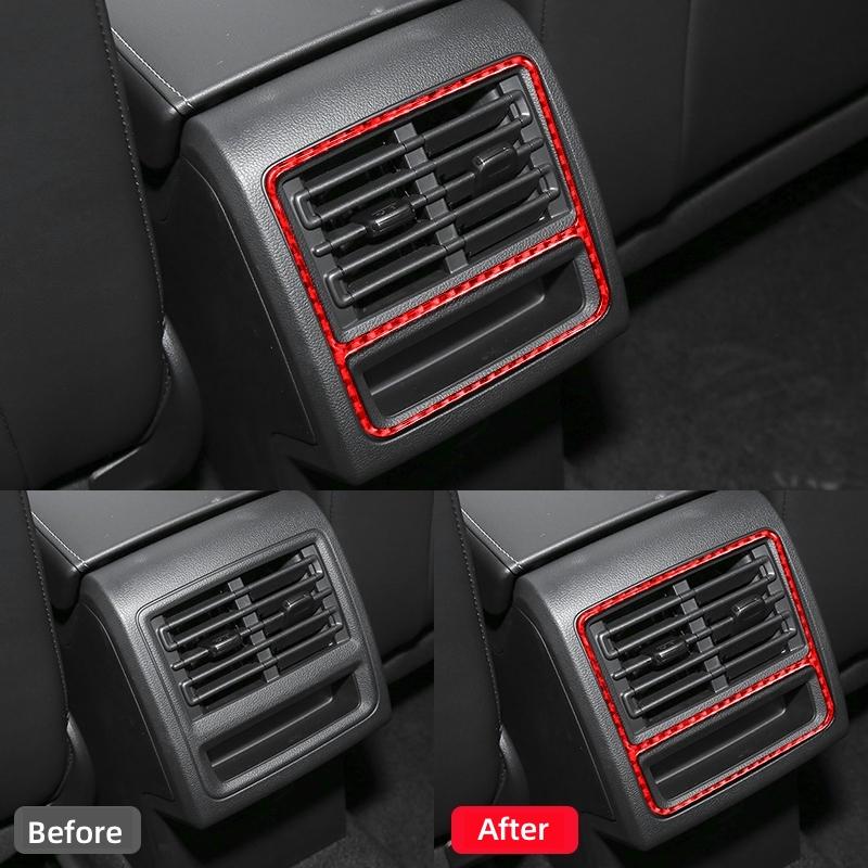 For Volkswagen Golf 8 MK8 2020 2021 Auto Back Air Vent Decoration Frame Cover Sticker Trim Carbon Fiber Car Interior Accessories