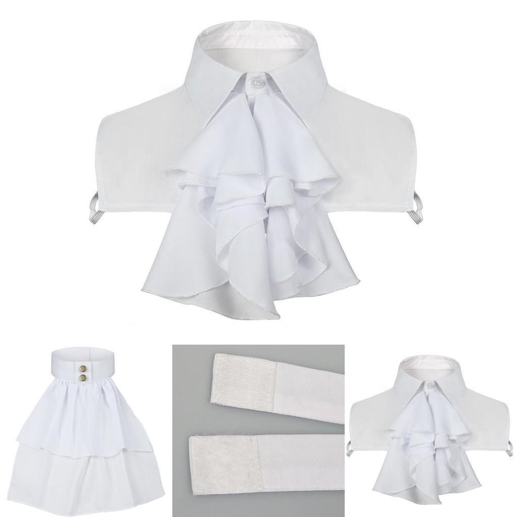 Medieval Embroidered Doll Collar Shirt With Lace And Linen