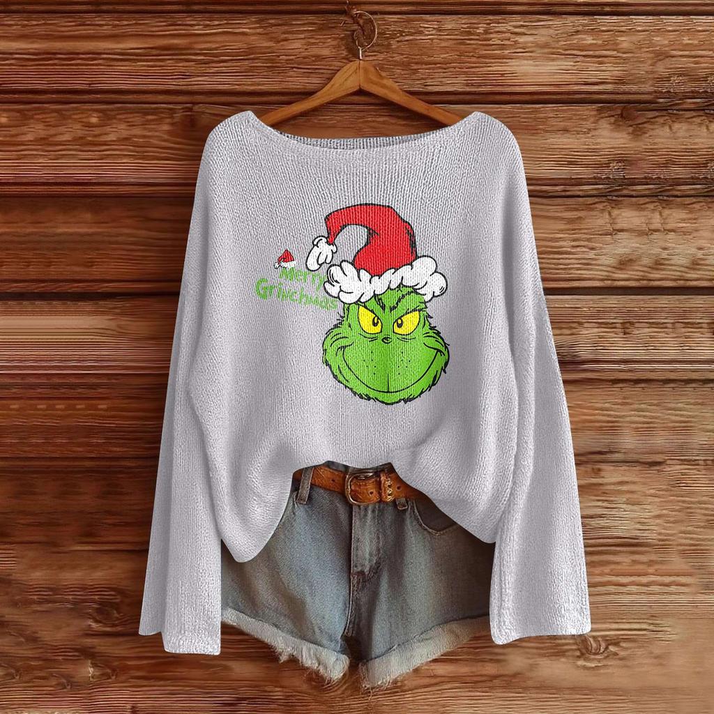 Women's Fashion Long Sleeve Christmas Snowman Snowflake Print Jacket Cardigan