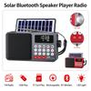 Solar Portable FM Radio Rechargeable Bluetooth Speaker USB TF Card MP3 Music Player with Recording LED Light Radio FM Receiver
