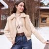 Betu Women's Faux Fur Panel Knit Zip-Up Jacket