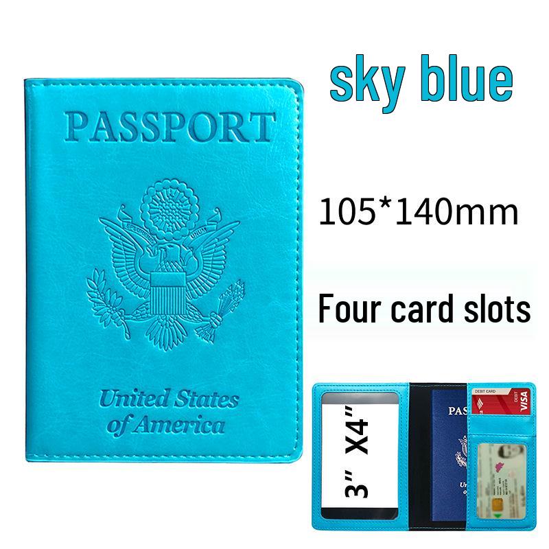 Customizable Multi-Card Slot PU Passport Holder - USA Stock